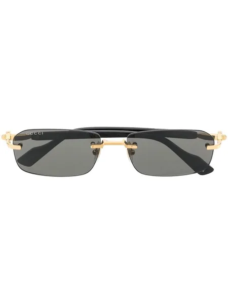 rimless rectangle-frame sunglasses