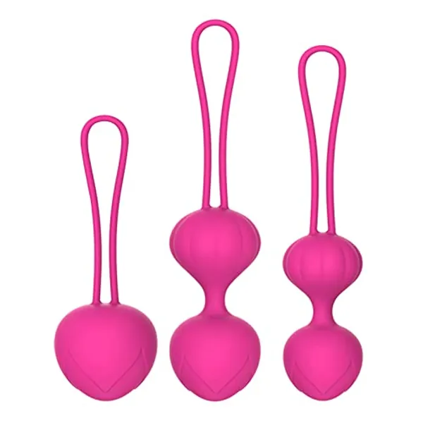 Boules de Geisha Medicales - Kegel Balls de 3 pour le contrôle de la vessie et les muscles du plancher pelvien - Recommandé par le médecin (Rose)