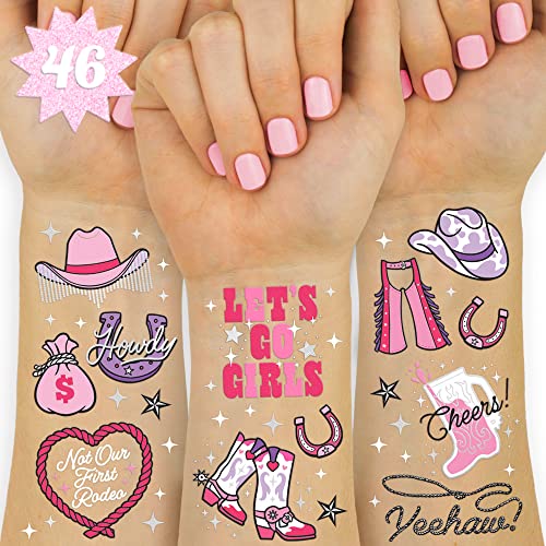 xo, Fetti Rodeo Birthday Party Temporary Tattoos - 46 silver Styles | Birthday Decorations, Giddy Up Cowgirl Accessory, Rodeo Western Theme Favor, Nashville Gift + Cow Print Supplies