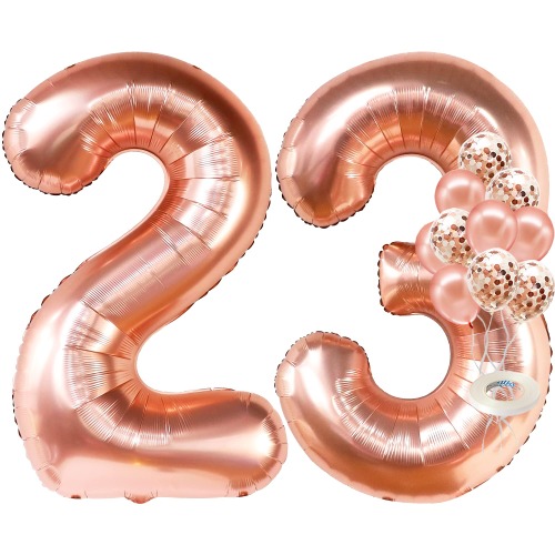 KatchOn, Rose Gold 23 Balloon Numbers - 40 Inch, 23rd Birthday Decorations for Women | Rose Gold 23 Balloons | 23 Birthday Balloon for 23 Birthday Decorations for Women | Rose Gold 23 Number Balloons
