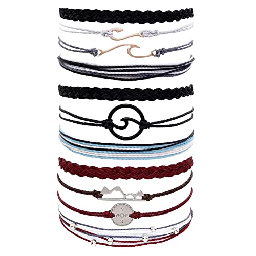 choice of all String Bracelets for Women Boho Waterproof Braided Bracelets Pack for Girls Friendship Bracelet Surfer Wave Bracelets Summer Bracelets Jewelry Gifts for Teen Girls - 1702-brown