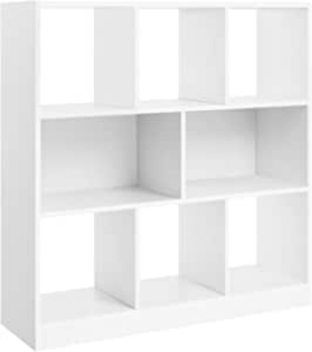 VASAGLE Bookcase, Bookshelf, Freestanding Storage Unit, 8 Open Compartments, Used Horizontally, Vertically, Upside Down, 11 x 35.4 x 39.4 Inches, for Living Room, Study, Office, White ULBC55WT - White