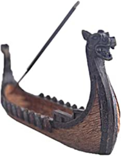 Comeon Retro Incense Burners Traditional Chinese Design Dragon Boat Incense Stick Holder Burner Hand Carved Carving Censer Ornaments