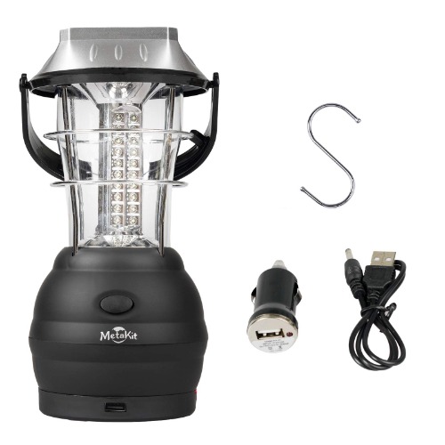 MetaKit Solar Powered Lantern 60 LED 5 Way to Charge Hand Crank Camp Camping Light Portable Battery Operated USB Rechargeable Emergency Light for Home Power Outages Outdoor Hurricane Storm