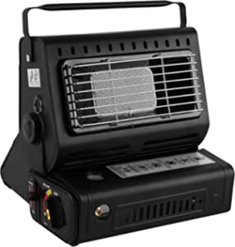 Julymoda Portable Propane or Butane Dual Fuel Heater,2 in 1 Camping Space Heaters with Portable Handle,Adjustable Outdoor Butane Heater for Camping Fishing Hunting, Black