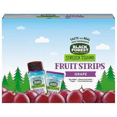 Black Forest Stretch Island Fruit Strips, Grape Flavor, 0.5 Ounce Strips (Pack of 30) - Grape - 30 Count