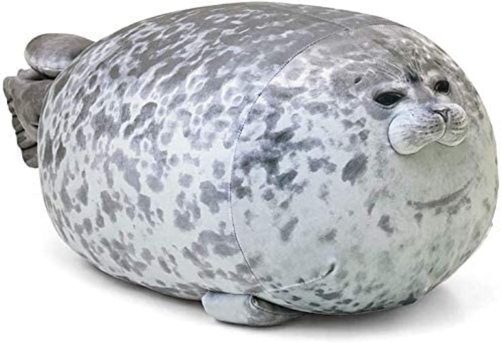 Seal Stuffed Animal, Chubby Blob Seal Pillow Ocean Animal Soft Fluffy Plush Toy, Cotton Stuffed Cushion Cute Plushie Pet for Kids(17 in) - 1 Count (Pack of 1)