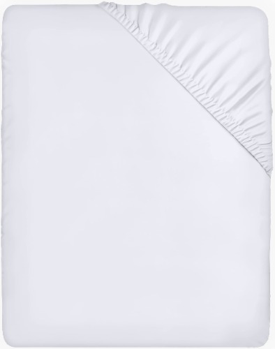 Utopia Bedding Sabana Bajera 135x190 - Blanco - Bolsillo Profundo - Microfibra Cepillada (Cama 135)