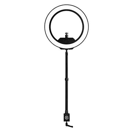 Elgato Ring Light Premium Edge-lit Ring Light, 2500 lumens, Multi-Layer Diffusion, Adjustable Color, app Control onMac, Windows, iPhone, Android (10LAC9901)