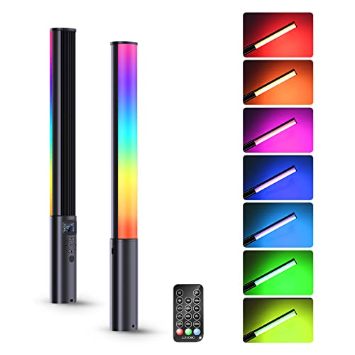 Video Light Wand, Handheld LED Photography Light Stick with Remote Control, Dimmable 2500K-6500K CRI97+ Full-Color LED Light with 2500mAh Built-in Battery, 12 Light Scenes