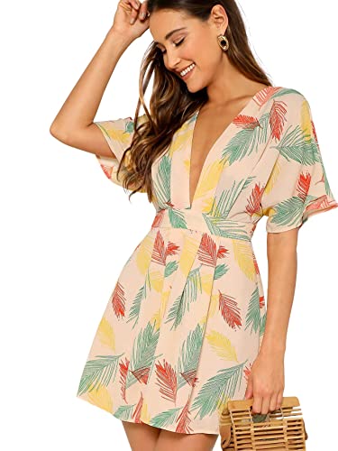 Neck Tie Open Back Short Dress - Medium - Multicolor