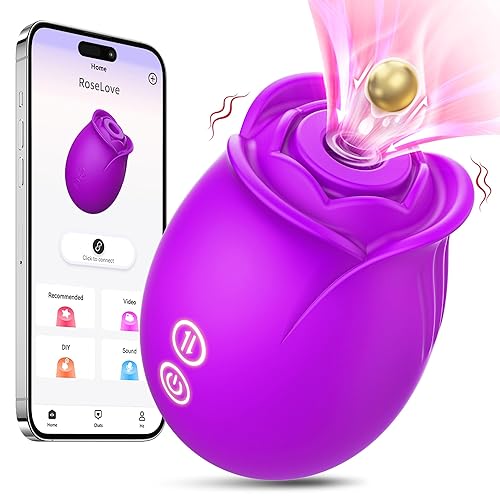 Gasevimo Sucking Vibrator Adult Sex Toy - Rose Sex Toy Adult Toys with 9 Sucking & 9 Vibrating Modes for Women Sex Toys, Rose Sucker G Spot Vibrators Sex Games Sex Machine Stimulator for Woman Couples - Purple Rose