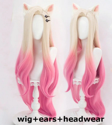 KDA All Out Ahri Cosplay wig ears headwear