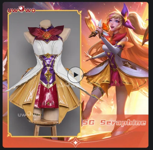 UWOWO Star Guardian Seraphine Cosplay League of Legends/LOL: Star Guardian Ahri SG Cosplay Costume
