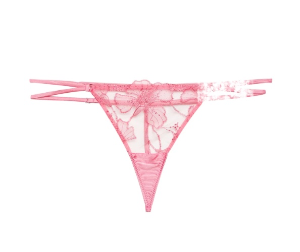 Pink lace thong