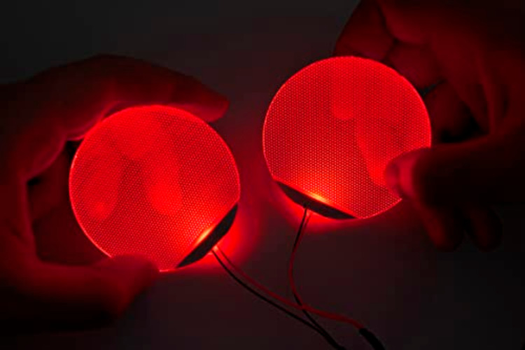 mlnyitus [ Round ] Red Star-Lord Decorations Batman led Light Flexible Helmet Lights Cosplay DIY kit RGB Superhero for Men Gifts - Red Round