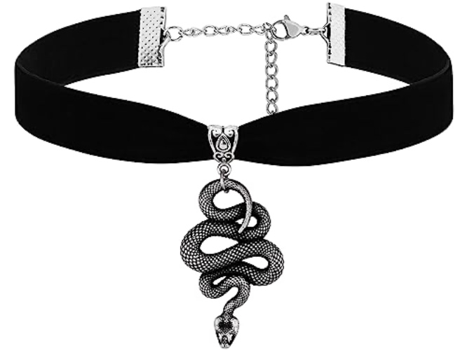 Sacina Gothic Snake Choker Necklace, Zinc Alloy Snake Pendant, Goth Choker, Goth Necklace, Goth Jewelry Gift for Women, Christmas Gift for Women - 13