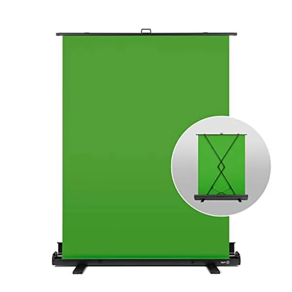 
                            Elgato Green Screen - Collapsible Chroma Key Panel for Background Removal with Auto-locking Frame, Wrinkle-resistant Chroma-green Fabric, Aluminum Hard Case, Ultra-quick Setup and Breakdown
                        