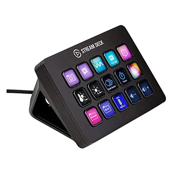 
                            Elgato Stream Deck MK.2 - Tactile Control Interface, 15 Customizable LCD Keys, Trigger Actions in apps, OBS, Twitch, YouTube & More, Detachable USB-C, Windows 10, macOS 10.13 or Later (10GBA9901)
                        
