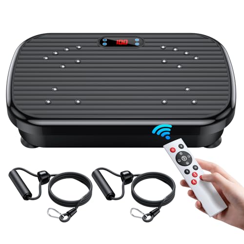 PUREROYI Vibration Plate Exercise Machine, Power Waver Vibration Plate Platform for Lymphatic Drainage Whole Body Vibration Plate Machine Helps Weight Loss Shaping Toning Wellness Home Gyms Workout - Large