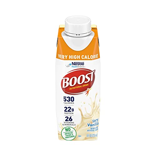 Boost Very High Calorie Vanilla Nutritional Drink – 22g Protein, 530 Nutrient Rich Calories, 8 Fl Oz (Pack of 24) - Vanilla - 8.00 Fl Oz (Pack of 24)