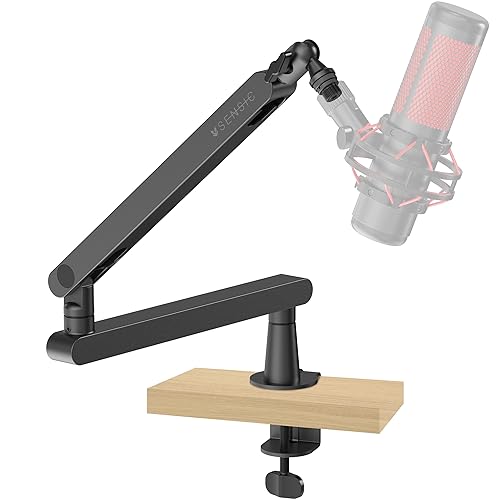 Sensic SA-30 LP Low Profile Microphone Boom Arm, 360° Rotatable Mic Stand, Low Profile Microphone arm for streaming with Cable Management, Professional Mic Arm, Mic Boom Arm Black