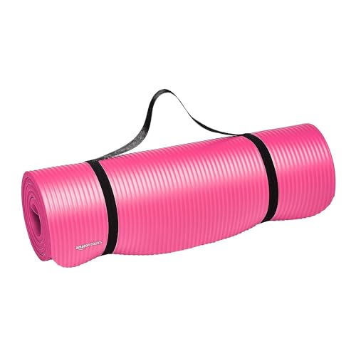 Amazon Basics 1/2-Inch Extra Thick Exercise Yoga Mat - Pink