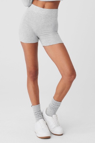 Alolux High-Waist Me Time Short - Athletic Heather Grey | Athletic Heather Grey / S