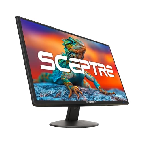 Sceptre 22 inch 75Hz 1080P LED Monitor 99% sRGB HDMI X2 VGA Build-In Speakers, Machine Black (E225W-19203R series) - 22" - Monitor