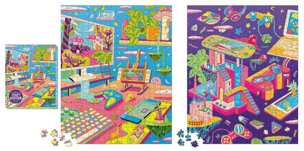 Cozy Gamer 2-in-1 Double-Sided Puzzle