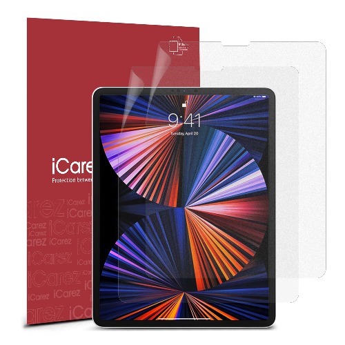 iCarez Matte Screen Protector for iPad Pro 12.9 (2022 2021 2020 2018) without Home Button 12.9-inches, 2-Pack Anti-glare - 