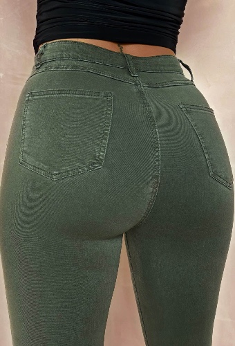 Alaia Khaki Super Stretchy Skinny Jeans | 10