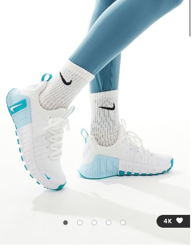 Nike Training Free Metcon 6 trainers in white and blue