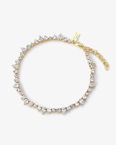 Dynasty Anklet - Gold|White Diamondettes | Default Title