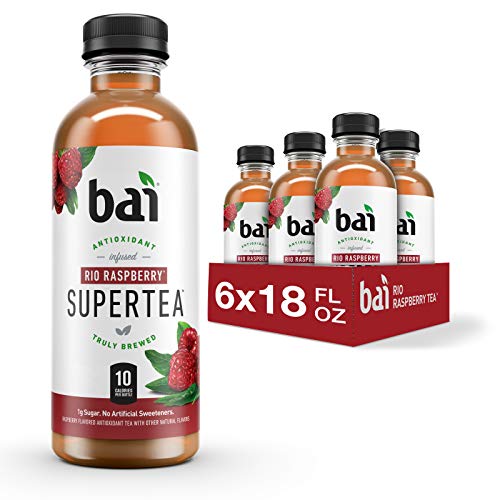 Bai Iced Tea, Rio Raspberry, Antioxidant Infused Supertea, Crafted with Real Tea (Black Tea, White Tea), 18 Fluid Ounce Bottles, 6 count - Raspberry - 18 Fl Oz (Pack of 6)