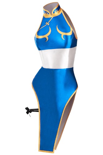 Alleyon Womens Chun Li Cosplay Swimsuit Anime Bikini Sexy Bathing Suit One Piece Swimwear - Large Chun-li