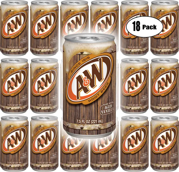 A&W Root Beer, 7.5 Fl Oz Can, (Pack of 18, Total of 135 Fl Oz) - root beer 7.5 Fl Oz (Pack of 18)