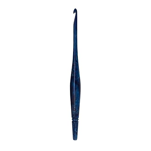 Ommi Ergonomic Handle Crochet Hooks | Handcrafted 7’’ Crochet Hook | Knitting Needle, Craft Yarn Weave | Best Gift! (Blue, 5 mm) - Blue - 5 mm