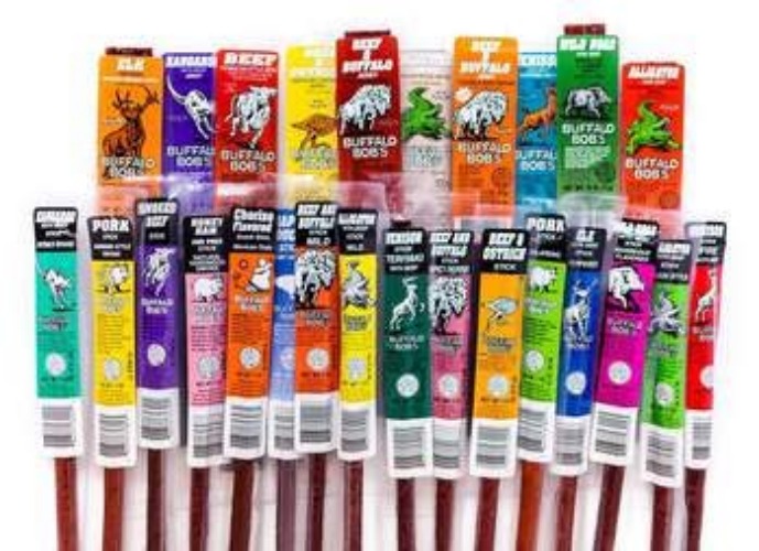 Jerky Dynasty The Ultimate 27-Piece Exotic Jerky Gift Set - Buffalo Bob's Wild Game Jerky Variety Pack - Exclusive Flavors, Hefty Discount, Great for Valentine’s Day & Protein Snack - Farm-Raised - Original