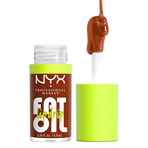 NYX PROFESSIONAL MAKEUP Fat Oil Lip Drip, Moisturizing, Shiny and Vegan Tinted Lip Gloss - Scrollin' (Deep Caramel) - 07 Scrollin'
