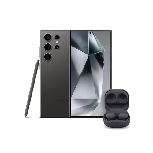 SAMSUNG Galaxy S24 Ultra Cell Phone (Titanium Black) + Buds 2 Pro (Graphite) 512GB AI Smartphone, Unlocked Android, 200MP, 100x Zoom Cameras, S Pen, True Wireless Bluetooth Earbuds, ANC, US Version - Titanium Black - 512GB - Galaxy S24 Ultra - Phone + Buds 2 Pro (+$149.99)