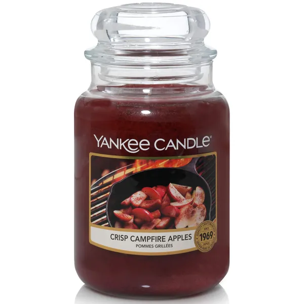 Yankee Candle Vela perfumada en cristal (grande) | Crisp Campfire Apples | Duración de hasta 150 horas