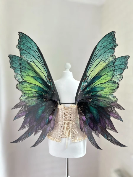 Green Fairy wings, Forest Fairy wings, Natural Fairy wings, Fairy wings for adults, Dark Fairy wings