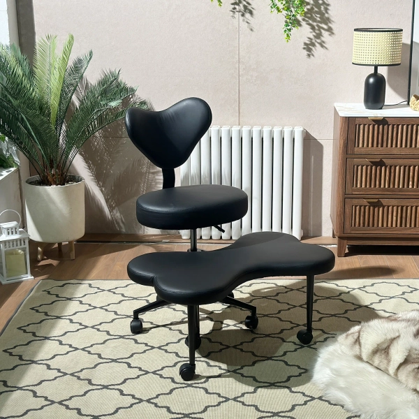 Olamide Ergonomic Cross-Legged Swivel Chair, ADHD Chair Adjustable Height Meditation Chair with Back Support, Office/Home Chair