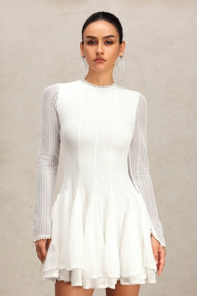 Marris Round Neck Long Sleeve Mini Dress