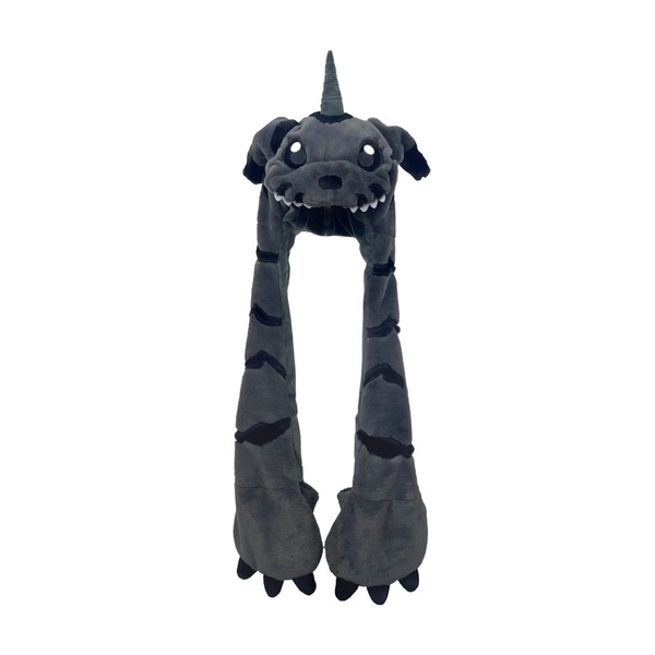 Plush Wolf Hat Stylish Anime Hooded Scarf Winter Accessories - Black