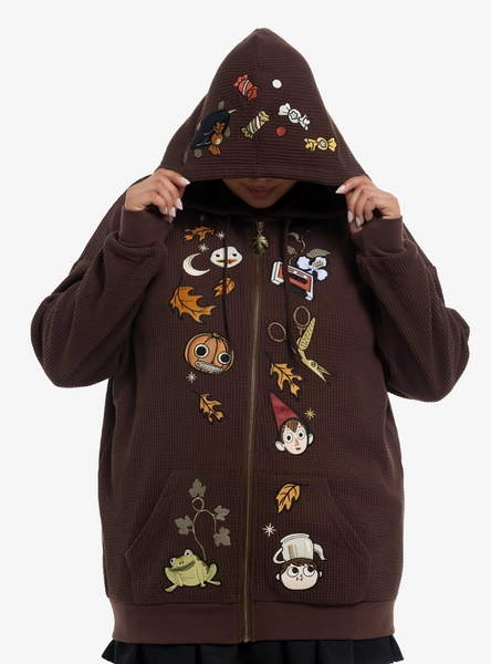 Over The Garden Wall Icons Girls Oversized Thermal Hoodie Plus Size