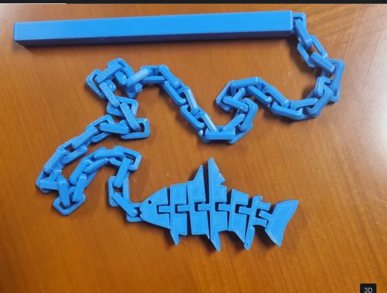 Cat toy with articulated fish - Blue