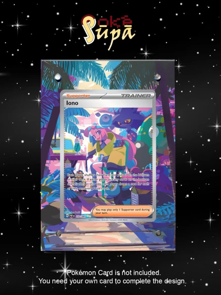 Iono 237/091 - Pokémon Paldean Fates - Magnetic Case/Stand for your card + Extended Artwork + Stand