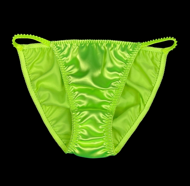 Satin String Bikini Panty Neon Yellow